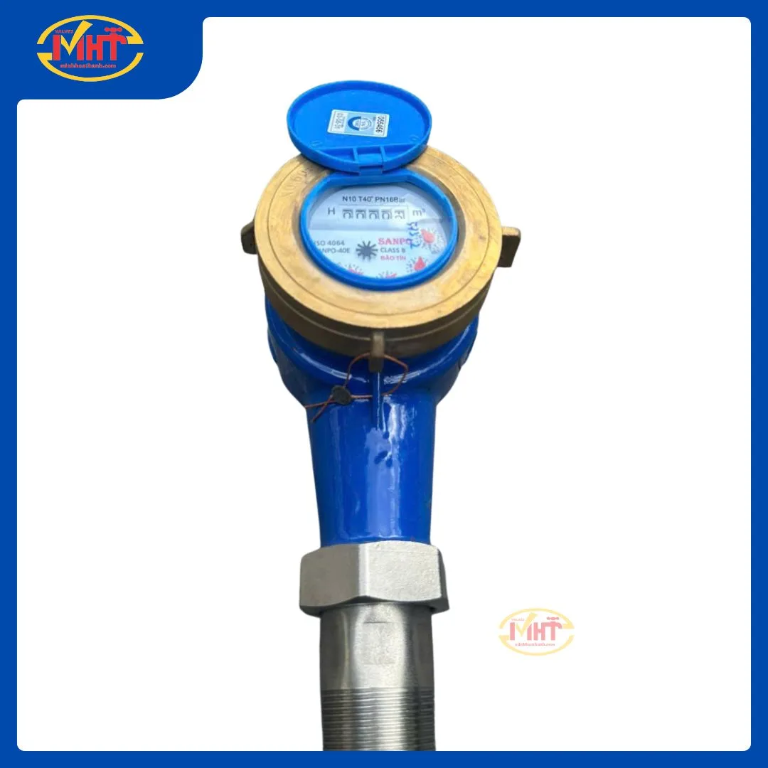 Đồng hồ TỪ nước sạch thân gang nối ren SANPO DN32 I Minh Hòa Thành