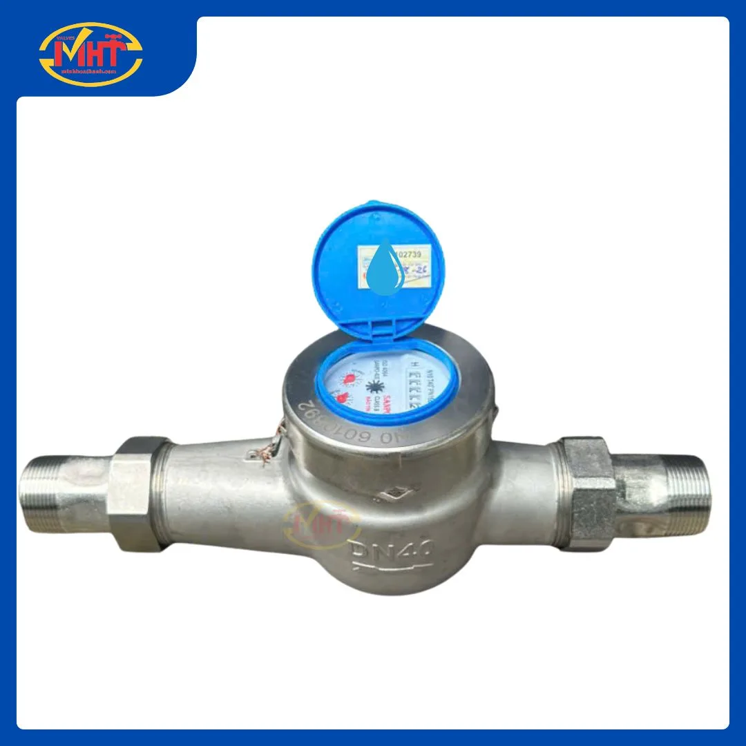 Đồng hồ TỪ nước sạch thân INOX nối ren DN40 Sanpo I Minh Hoà Thành