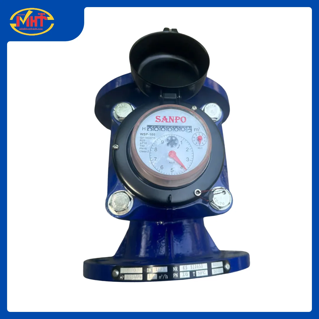 Đồng hồ nước Thải WSP Sanpo thân GANG nối bích DN100