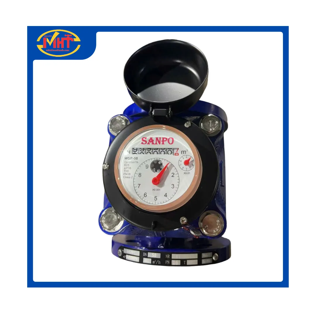 Đồng hồ nước Thải WSP Sanpo thân GANG nối bích DN50 - Minh Hòa Thành