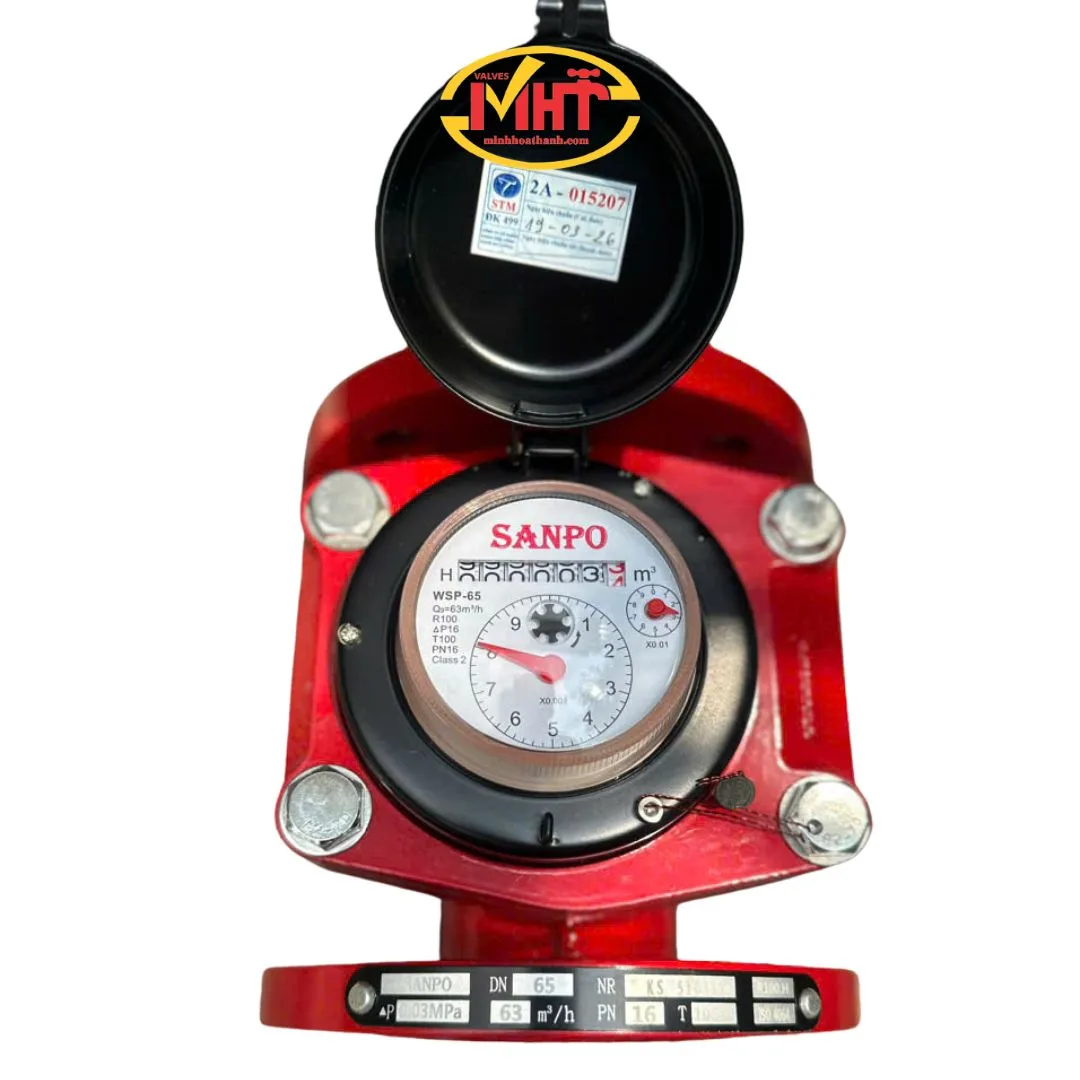 Đồng hồ nước nóng WSP-SANPO thân gang nối bích DN150 - Minh Hòa Thành