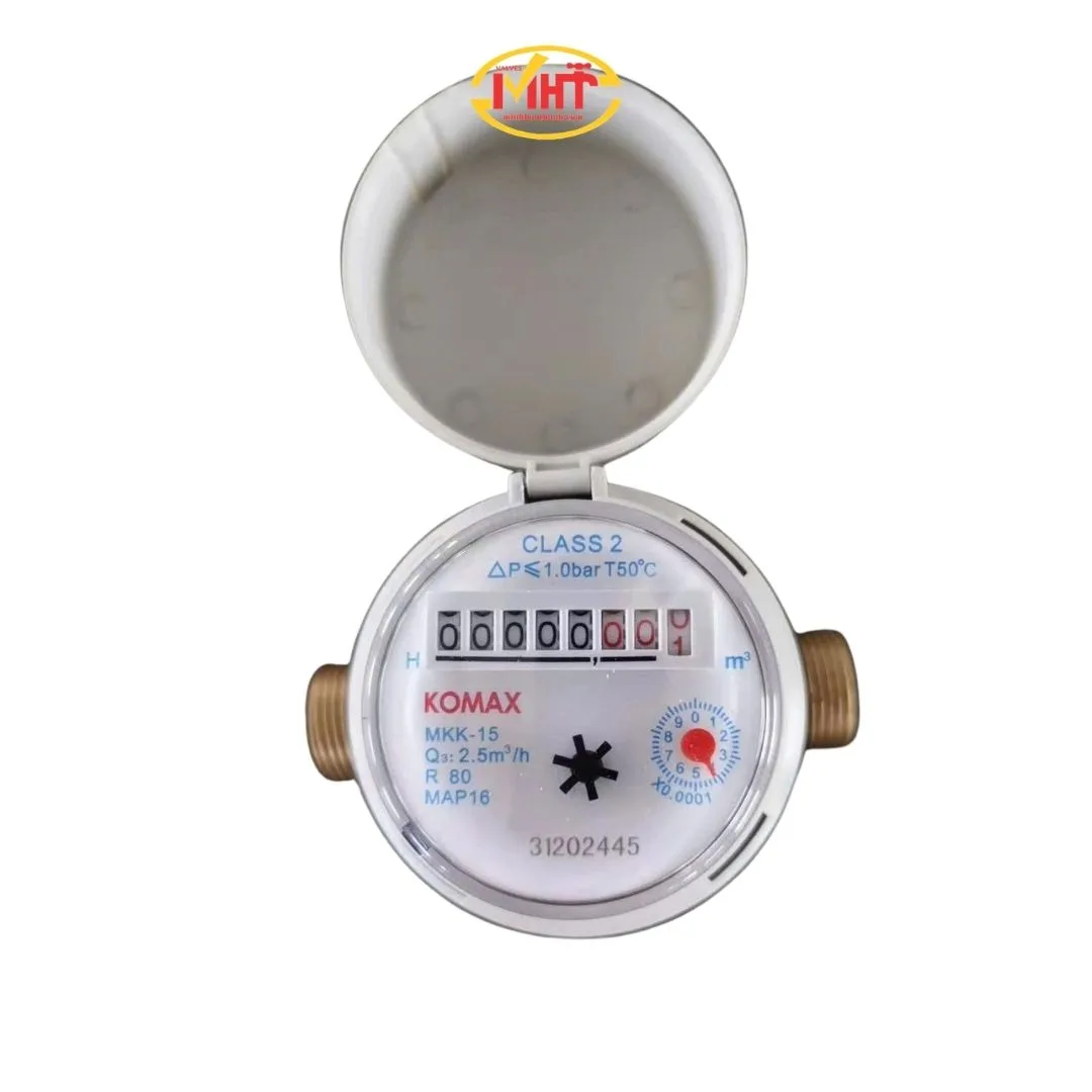 Đồng hồ nước thân đồng KOMAX DN15