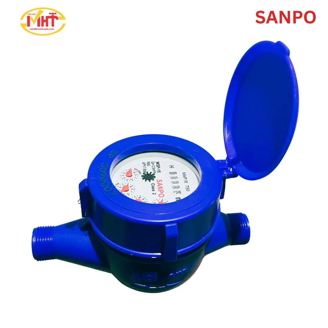 Đồng hồ nước nhựa Sanpo DN15 PN16